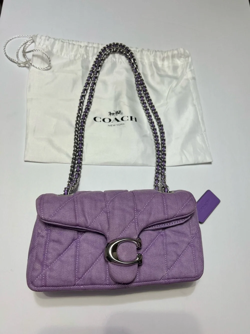 ⭐️Coach Quilted Pillow Tabby 20 Purple⭐️